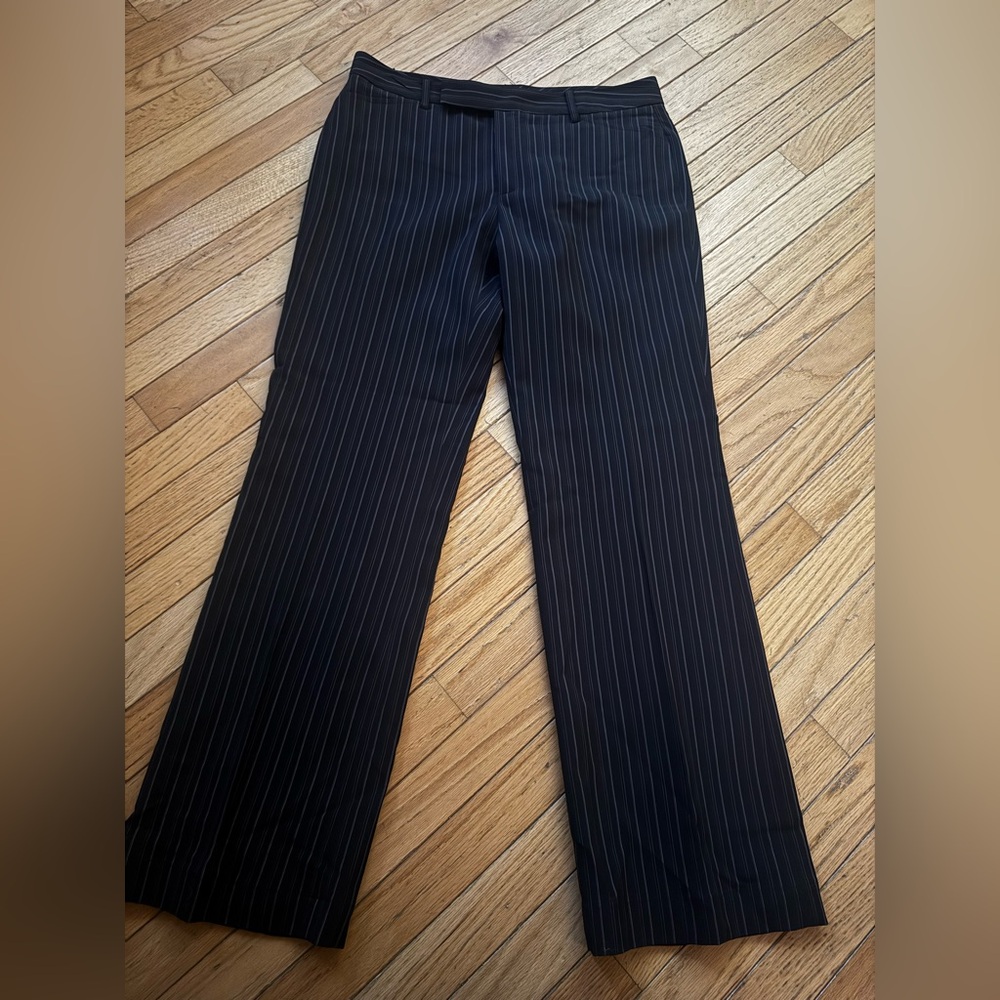 New Frontier Black Pinstripe Trousers